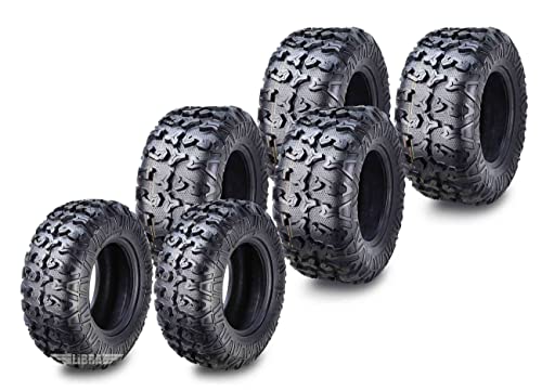 Free Country Set 6 HD 8PR Radial UTV ATV tires 25x8R12 Front & 25x11R12 Rear w/Featured Full Side Lugs/Scuff Guard