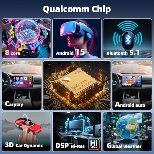 Autoradio Qualcomm Android 15 pour Porsche Cayenne avec processeur 8 Core et DSP 3D