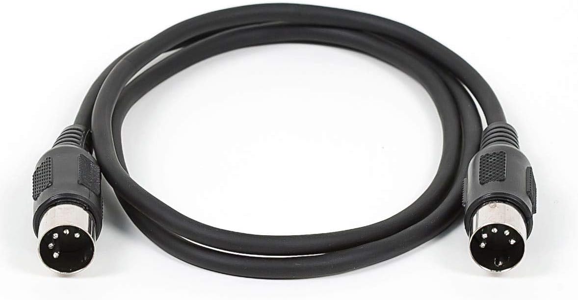 3ft MIDI Cable with 5 Pin DIN Plugs - Black