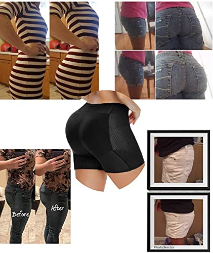 Ningmi Womens Butt Lifter Seamless Hip Enhancer Underwear Booty Fake Padded Shaper Boyshorts Black #TOP4