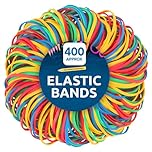 SOL 400pk Elastic Bands Coloured Thick Rubber Bands Assorted Sizes for Home & Office Use, Secure Binding for Bundling & Organising, Flexible Stationery Accessory