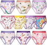 MooMoo Baby Girls Training Pants in Brief Style 10 Pack Absorbent Training Underwear for Toddlers 2T-6T