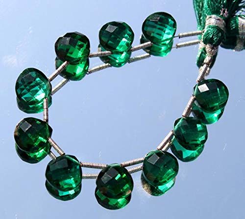 Quartz vert en fil de perles cœur briolette pour illuminer vos tenues bohèmes chic
