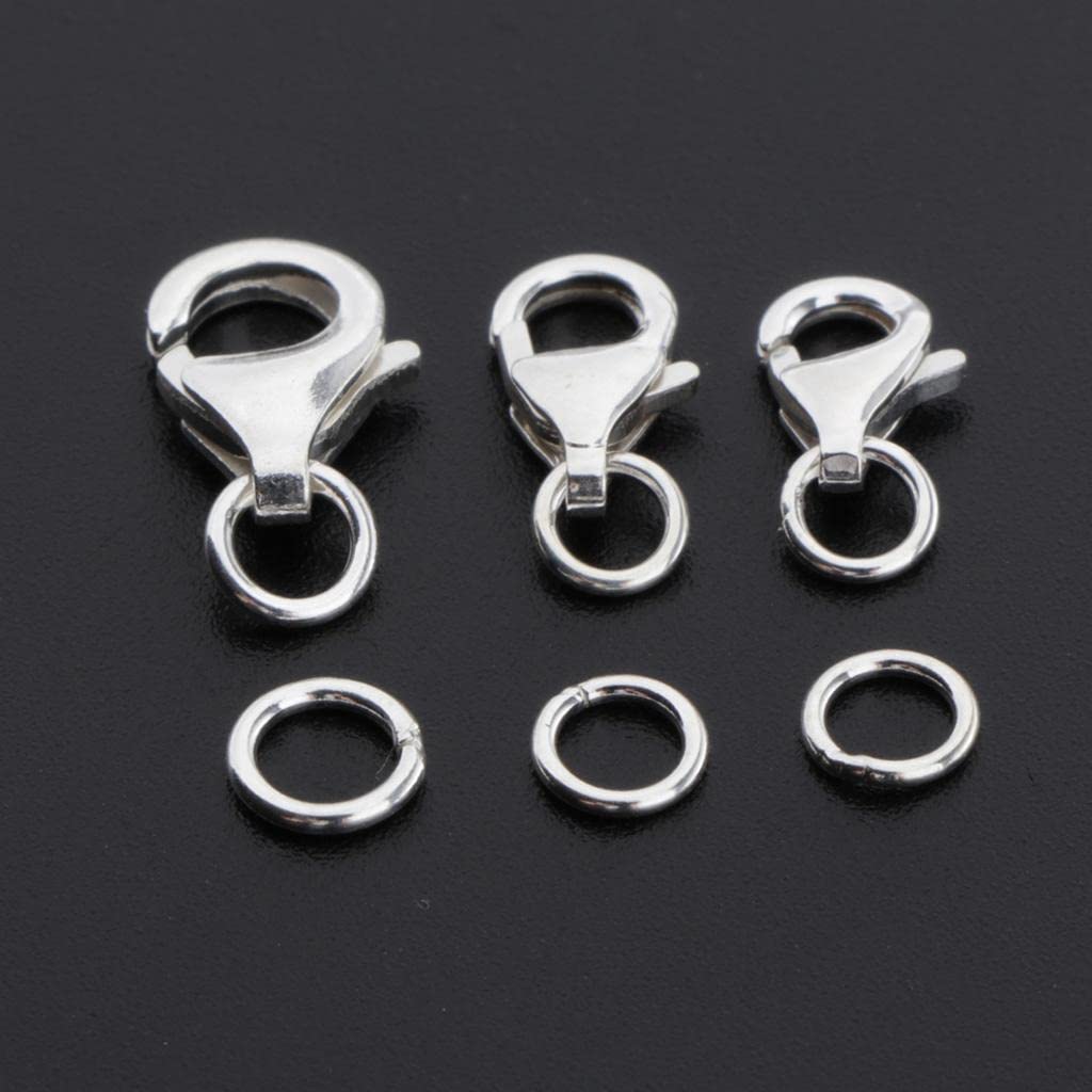 3 Set di Fermagli a Moschettone per Gioielli, Portachiavi Fai Da Te, Artigianato, 8,9 e 11 mm