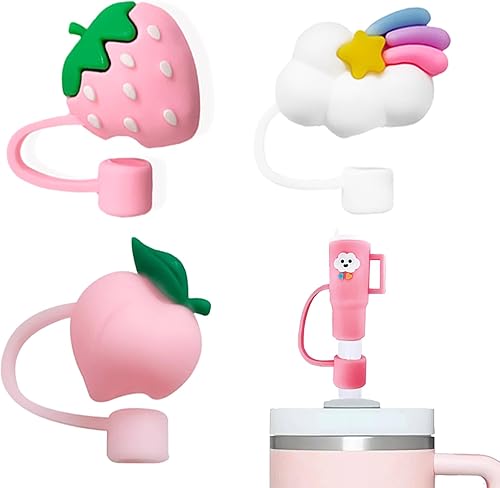 Miniatura 10 de 2 fundas de popote compatibles con vasos Stanley de 30 y 40 onzas, reutilizables y bonitos protectores de tapas para popotes Stanleys de 0.4 7-2