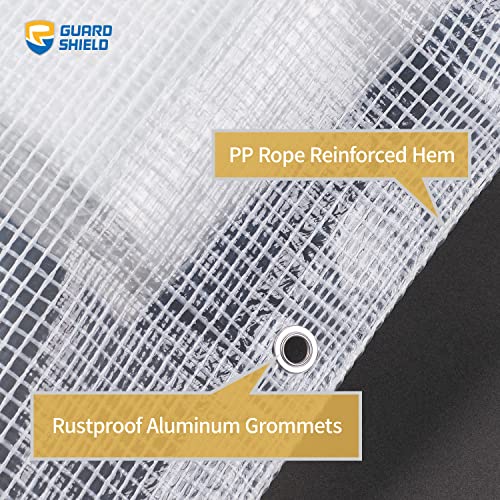 Guard Shield Clear White Tarp Heavy Duty 8X20 Feet Waterproof For Greenhouse Outdoor Garden Poly Cover Uv Resistant 3X3 Weave 10Mil #TOP3