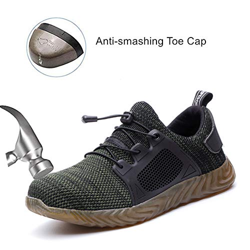 SYLPHID Steel Toe Shoes Work Safety Shoes for Men and Women Lightweight Breathable Industrial & Construction Sneakers Puncture Proof Footwear - Thumbnail 2
