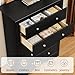 YESHOMY Tall Dresser for Bedroom with 5 Drawers, Modern Chest of Drawers, Wooden Dressers, TV Stand for Living Room,Closet, Hallway (Black)