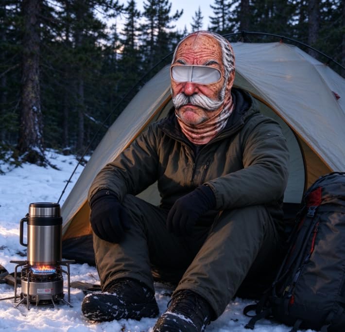 Funny Old Man Winter Balaclava Ski Mask 3D Face Print，#B - image 4