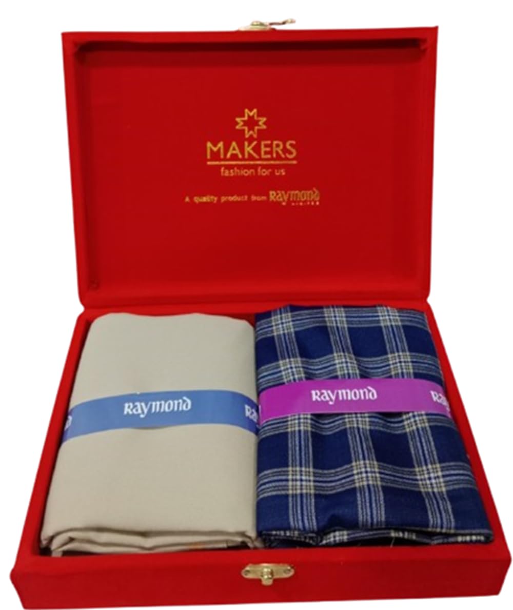 raymond fabrics Raymond Premium Shirt & Trouser Fabric Combo for Men | Solid Trouser Fabric & Checkered Shirt Material | Elegant Gift Box Packaging, Formal Wear-picture-27