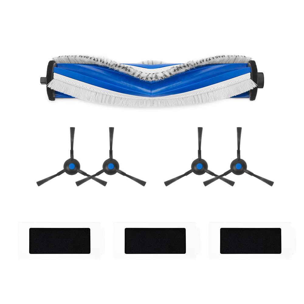 ECOVACS Standard Replacement Kit for Deebot T30 PRO OMNI / T30 OMNI Vacuum Cleaner, 1 x Anti-Tangle Main Brush, 4 x Side Brushes, 3 x Anti-Bacterial Filters, Original Accessories