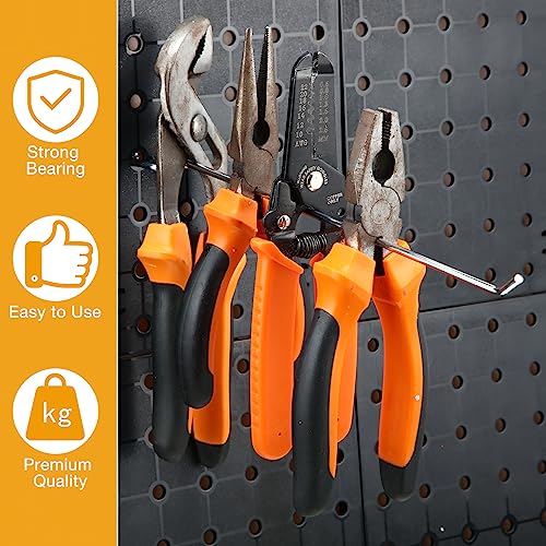 Funrous 100 Pack Peg Board Hooks Stainless Steel Pegboard Hooks Shelving Display Hanging Peg Board Holders for 1/8 and 1/4 Garage Storage Tools Organizer(10 inch) by Funrous - Image 6