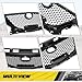 KUAFU Front Grill Compatible with 2014 2015 2016 Mazda 3 Axela Bumper Upper Hood Grille Painted Black