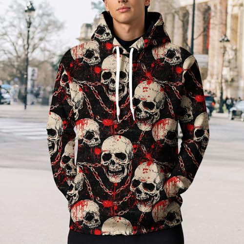 LOAIHA Men's Marble Print Pullover Hoodie Artistic Streetwear Sweatshirt with Drawstring Hood Kangaroo Pocket2
