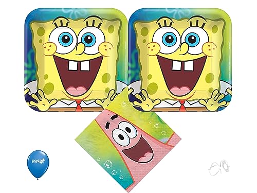 Spongebob Birthday Party Supplies Bundle Spongebob Plates Spongebob Napkins Spongebob Cups Spongebob Table Cover Spongebob