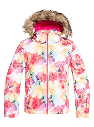 Roxy Jet Ski-Chaqueta para Nieve para Chicas 8-16, Niñas, Bright White Sunshine Flowers, 16/XXL