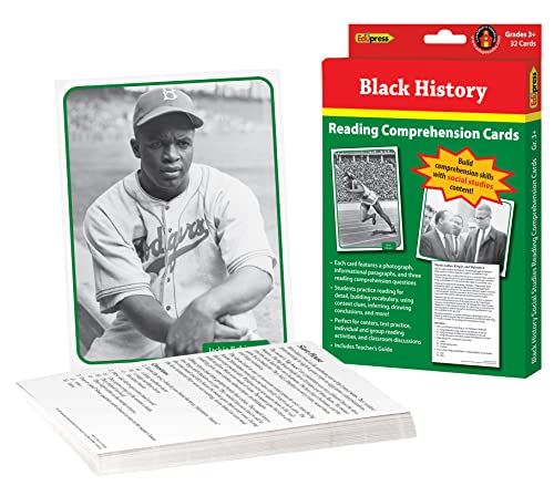 Edupress Reading Comprehension Social Studies Cards Black History (EP63540) Medium