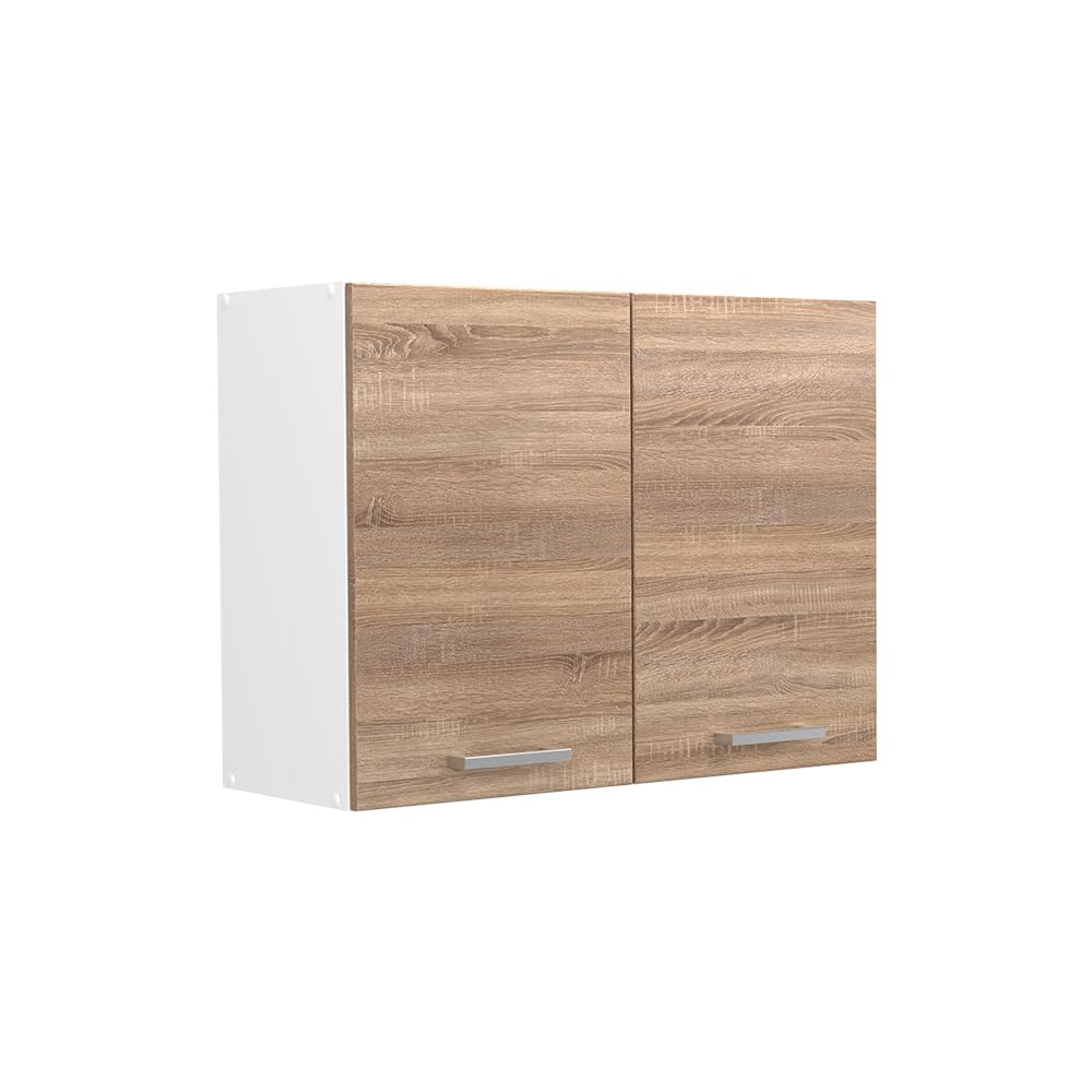 Vicco Glass kitchen cabinet "Raul", Sonoma/White 80 cm