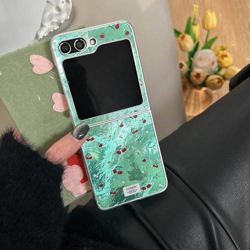 Coque Galaxy Z Flip4 pliable motif cerise antichoc rigide paillettes transparentes