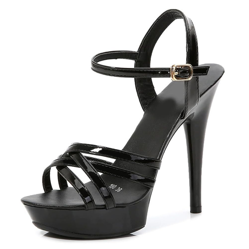Tacchi Alti da Donna 13 cm/5,2 Pollici | Sandali con Plateau e Punta Aperta per Pole Dance, spettacoli di Striptease, Feste Nuziali, Serate in Maschera, Locali alla Moda