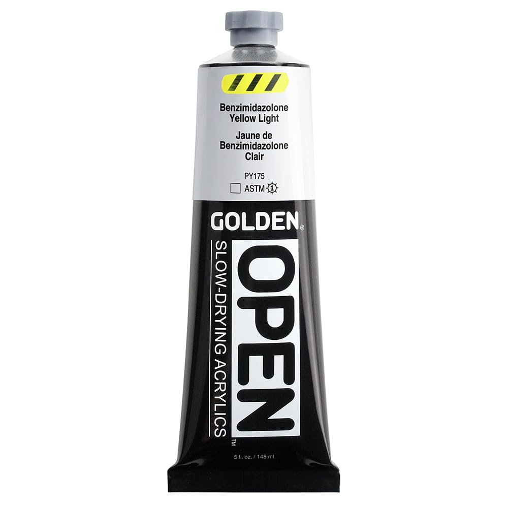 Peinture acrylique professionnelle GOLDEN Open Benzimidazolone Yel Light transparent