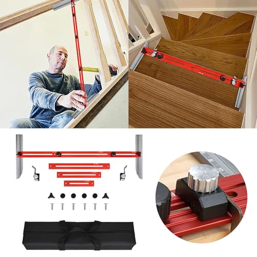 2025 New Stair Measuring Tool, Stair Tread Template Tool, Shelf Layout Tool & Stair Tread Template Tool Jig, Stair Tread Measuring Tool Compatible with Many Types of Layout Projects (2 Set) - Image 9
