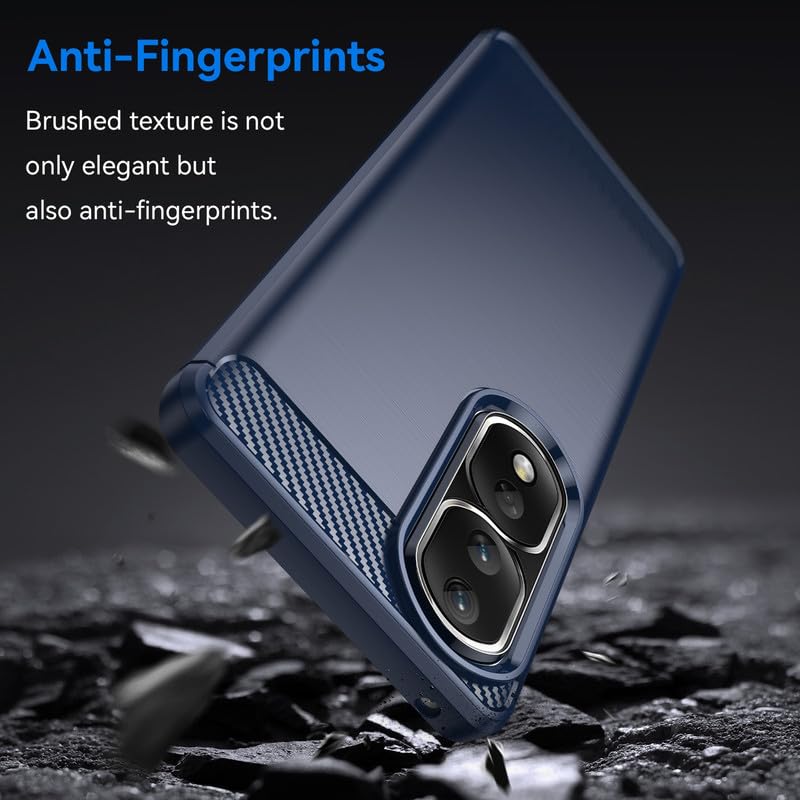 Image of NPRC Hybrid Ultra Slim Protective Case TPU Non-Slip Carbon Fiber Texture Shockproof Case Cover for Honor 90 - Blue