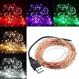 Lichten 1 0M 100 LED USB Koperdraad LED String Fairy Light voor Christmas Party Decor (Color : Pink)