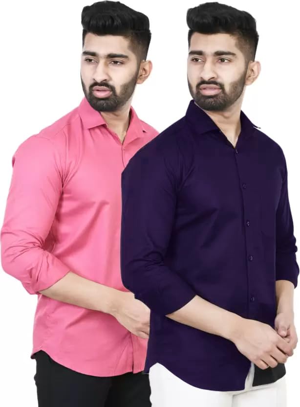 Image of Tee Projekt Premium Plain Cotton Shirt for Men | Cotton Shirt | Casual Shirt | Solid Shirt | Full Sleeves | Formal Shirt
