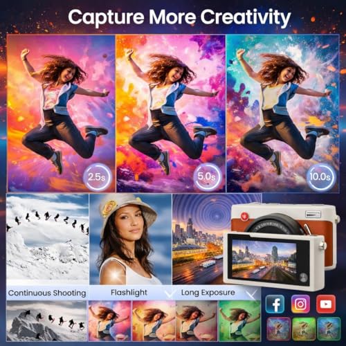 Image of Cason 5K Digital Camera for Photography - 72MP Digital Point and Shoot Camera for Photos and Video with Touchscreen Autofocus,18X Zoom & WiFi Mini Digi Cameras Vintage for Adults
