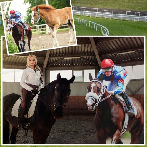 Image of Marsui 6ft Horse Racing Party Decorations Derby Day Decor Horse and Jockey Cardboard Cutout Stand up Life Size Derby Party Photo Props Animals Decor for Rodeo Western Equestrian Events Supplies