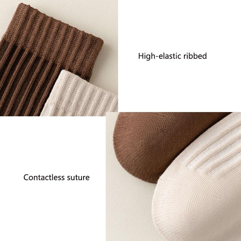 3 Pairs of Men's Winter Collection in Solid Colors Socks Thickened and Warm Business Cotton Sockss