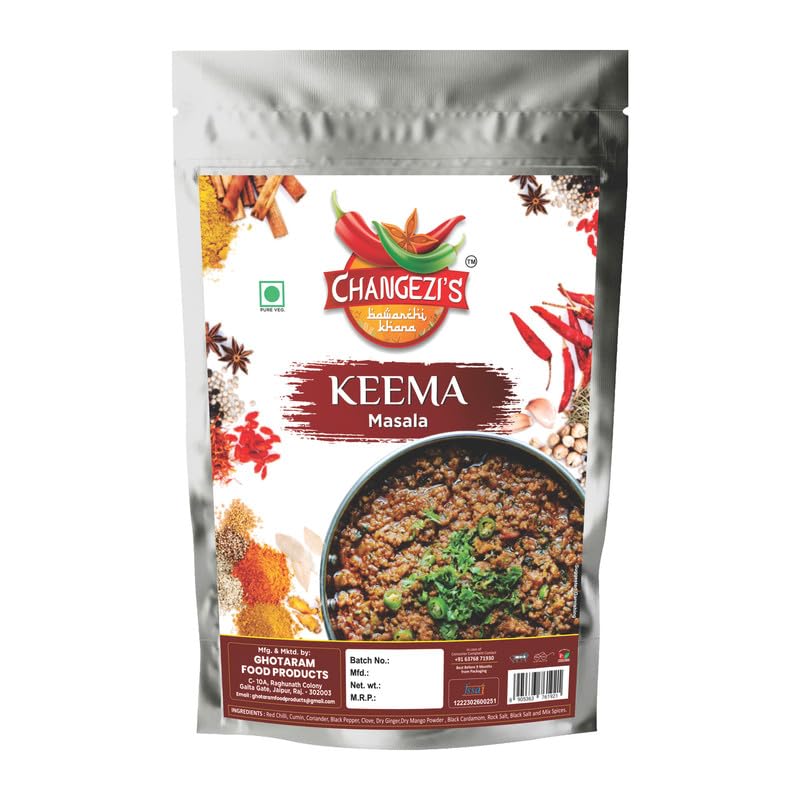 CHANGEZI'S bawarchi khana Darbari Dum Ka Keema/Qeema Masala|Hand Ground Easy&Ready To Cook Exotic Spice Blend|Delicious,Flavourful&Aromatic Keema Masala Powder|Rich Spices Mixup-190Gx1Pk