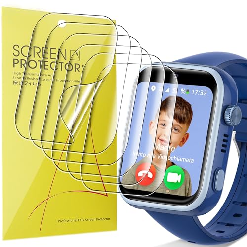 Lamshaw 6 Piezas Protector de Pantalla para AKUMAKA Reloj Inteligente 4G,Resistente a los Arañazos,Sin Burbujas,HD Transparente,Protector de pantalla TPU Flexible de Cobertura Total (tpu-6-piezas)