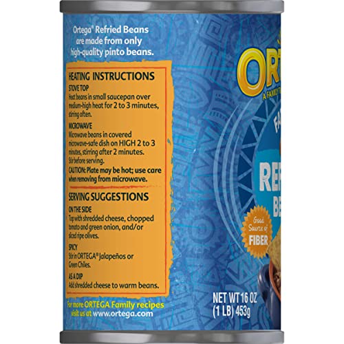 Ortega Refried Beans, Fat Free, 16 Ounce (Pack Of 12) #TOP1