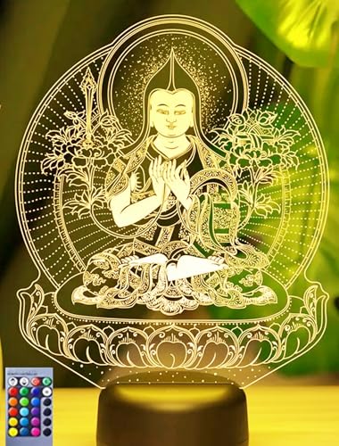 3D Le Bouddha LED Lampe veilleuse d'illusion Lumière de Nuit avec USB et 16 Couleurs Décoration pour Enfant Chambre Chevet Table de Bébé Cadeau Fête...
