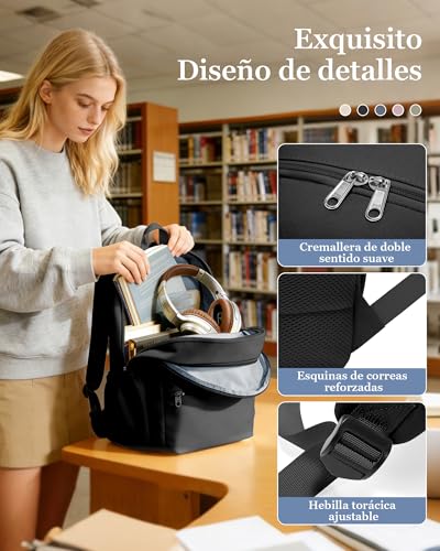 Mochilas escolares adolescentes con compartimento para portátil y protección impermeable 3