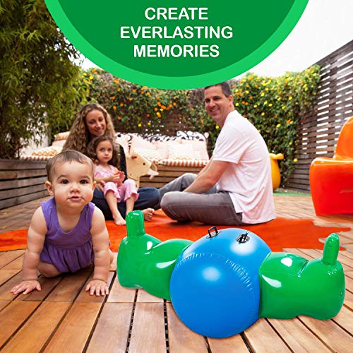 Bundaloo Inflatable Seesaw Rocker - Indoor & Outdoor Rocking Toy for Children - Thick PVC, Safety Handles, Back Rest - Fun See Saw Riding Playset for Playgrounds, Backyard, Garden, Kids Room - Thumbnail 6