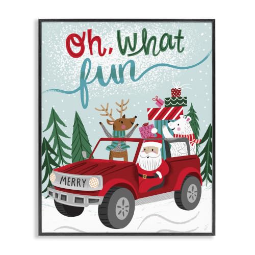 Santa Driving, 24 x 30 Inch Framed Giclée Print