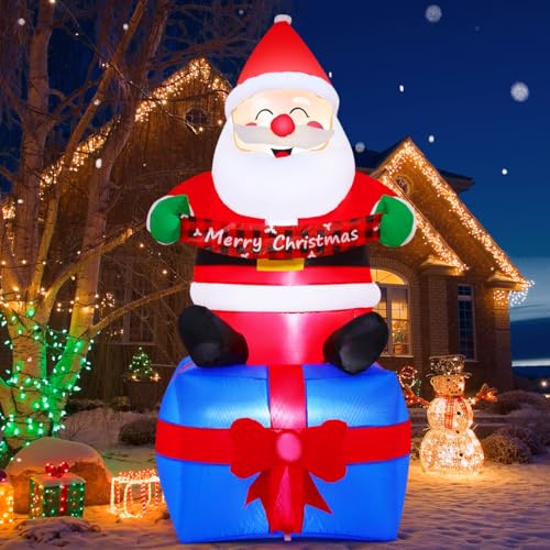 Aufblasbarer Weihnachtsmann mit Weihnachtsschild – 1,8 m