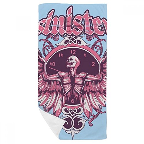 Serviette de bain 35x70cm multicolore imprimé crâne de rue