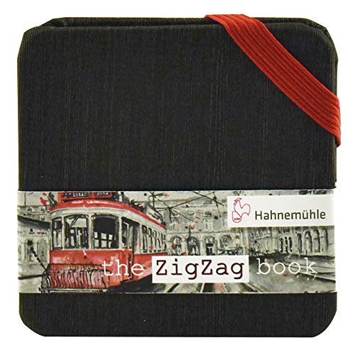 Carnet de croquis aquarelle Hahnemühle Leporello 5x5 cm mini zig-zag book blanc naturel