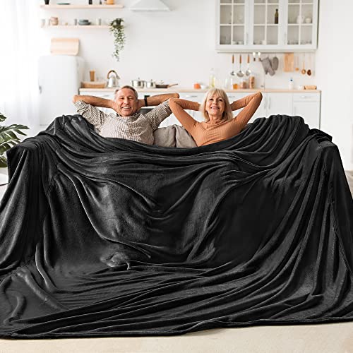 Image of BEDELITE Big Fleece Blanket 120 inch x 120 inch (10' x 10'), Super Soft Fluffy Fuzzy Oversized King Blanket for Bed, Couch, Sofa, Camping, Extra Large Fits Whole Family, Black