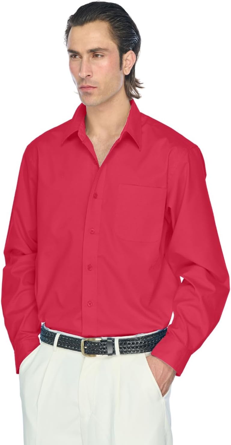 JustBlanks Men's Dress Shirts Long Sleeve Mens Dress Shirts for Men Work Mens Button up Shirts Long Sleeve