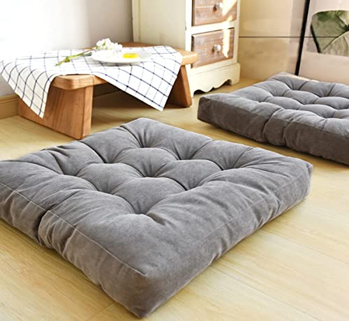 Quadratische dicke Bodensitzkissen,festes Kissen Meditationskissen Quadratisches Bodenkissen,weiche verdicken Yoga-Lesekissen 22x22 Zoll Cover