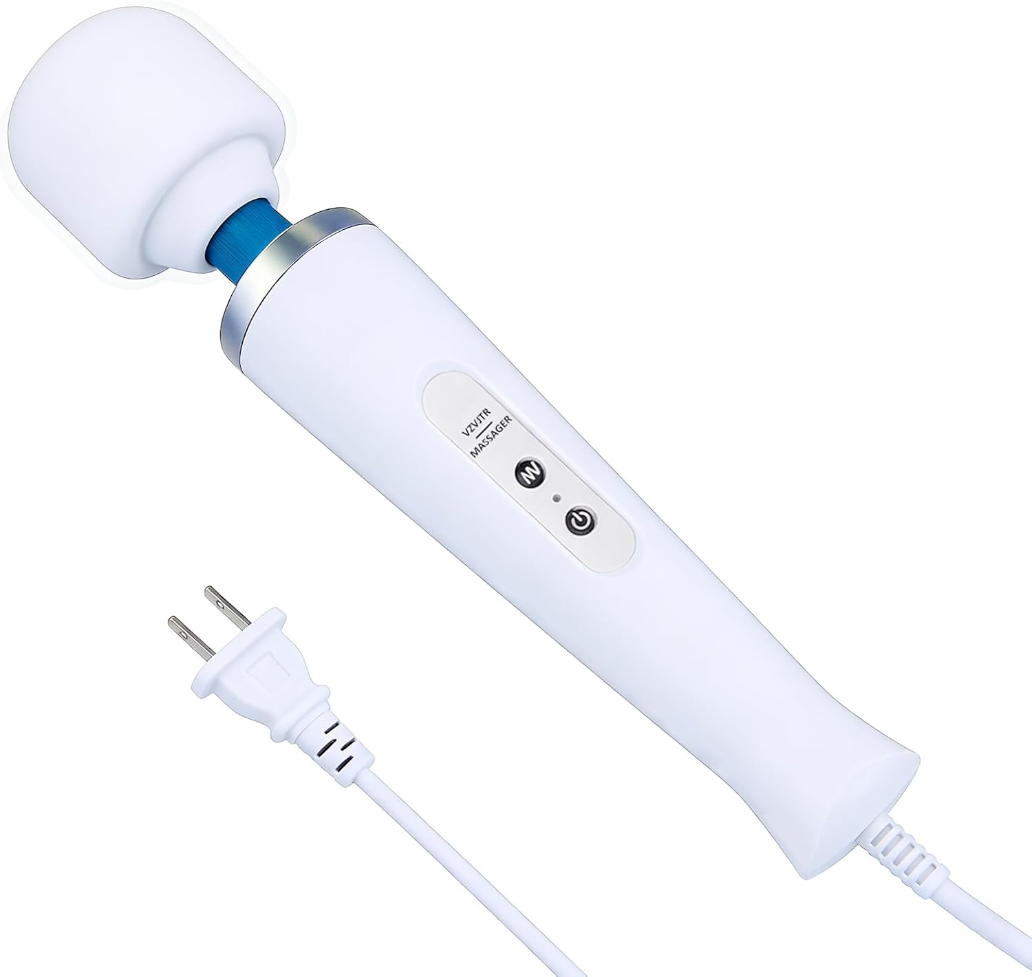 Strong Vibration Electric Massager, Handheld Wired Design for Back Relief (White)