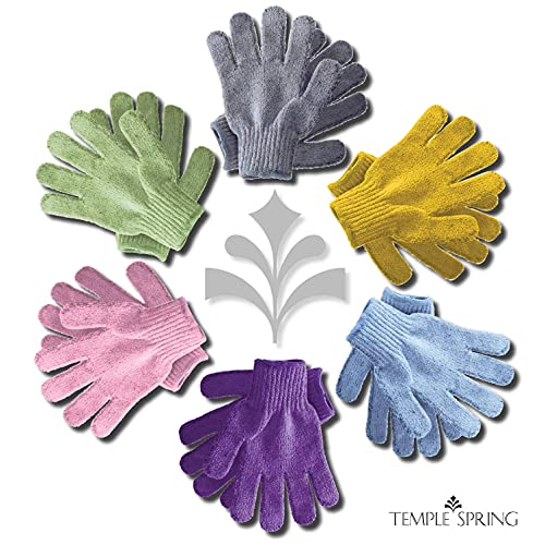 Exfoliating Gloves, Bamboo Exfoliator Mitt, Bath/Shower Scrub, Body Exfoliation Hand Mitten, Beauty Scrubs/Loofah, Ingrown Hair/Dead Skin Remover, Natural (Grey) #TOP5