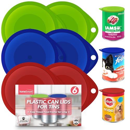 Lot de 6 couvercles de boîte pour nourriture pour chien,Couvercles en étain pour nourriture pour chien,Couvercles pour boîtes de conserve