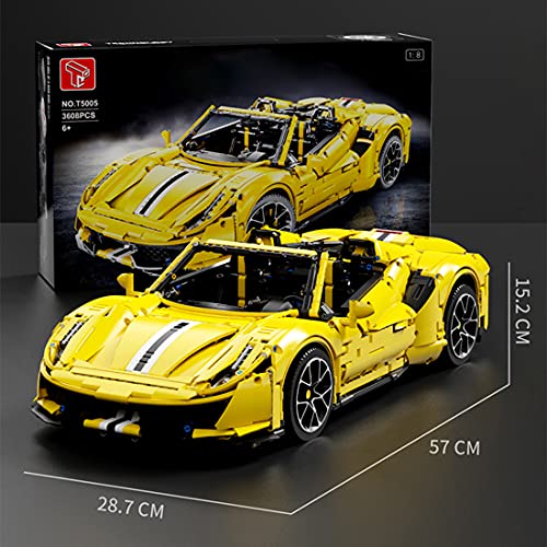 BANDRA Technik Auto kompatibel mit Lego 3608 Stück 1/8 Super Rennauto Sportwagen Baustein Modell Spielzeug – Bild 3