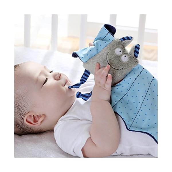 SIGIKID 41099 Schnuffeltuch Fledermaus Urban Mädchen und Jungen Babyspielzeug empfohlen ab Geburt blau – Bild 3